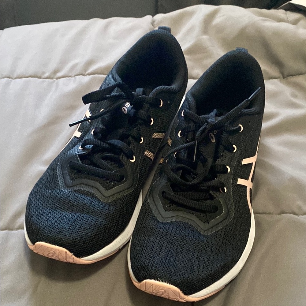 ASICS Women's Black and Pink Athletic Shoes